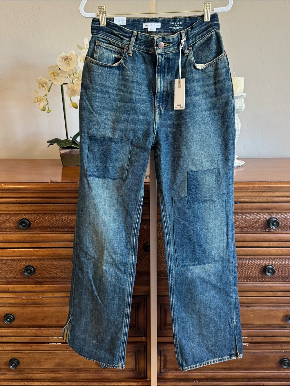 Good American The Khloé Jean Patchwork Straight 27 - Picture 7 of 14